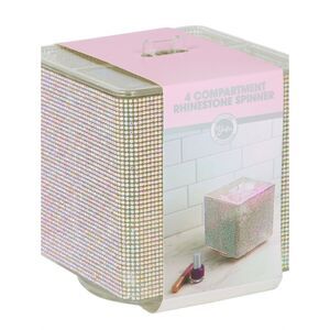 Yafa 4-Cpmpartment Rhinestone Spinner Organizer